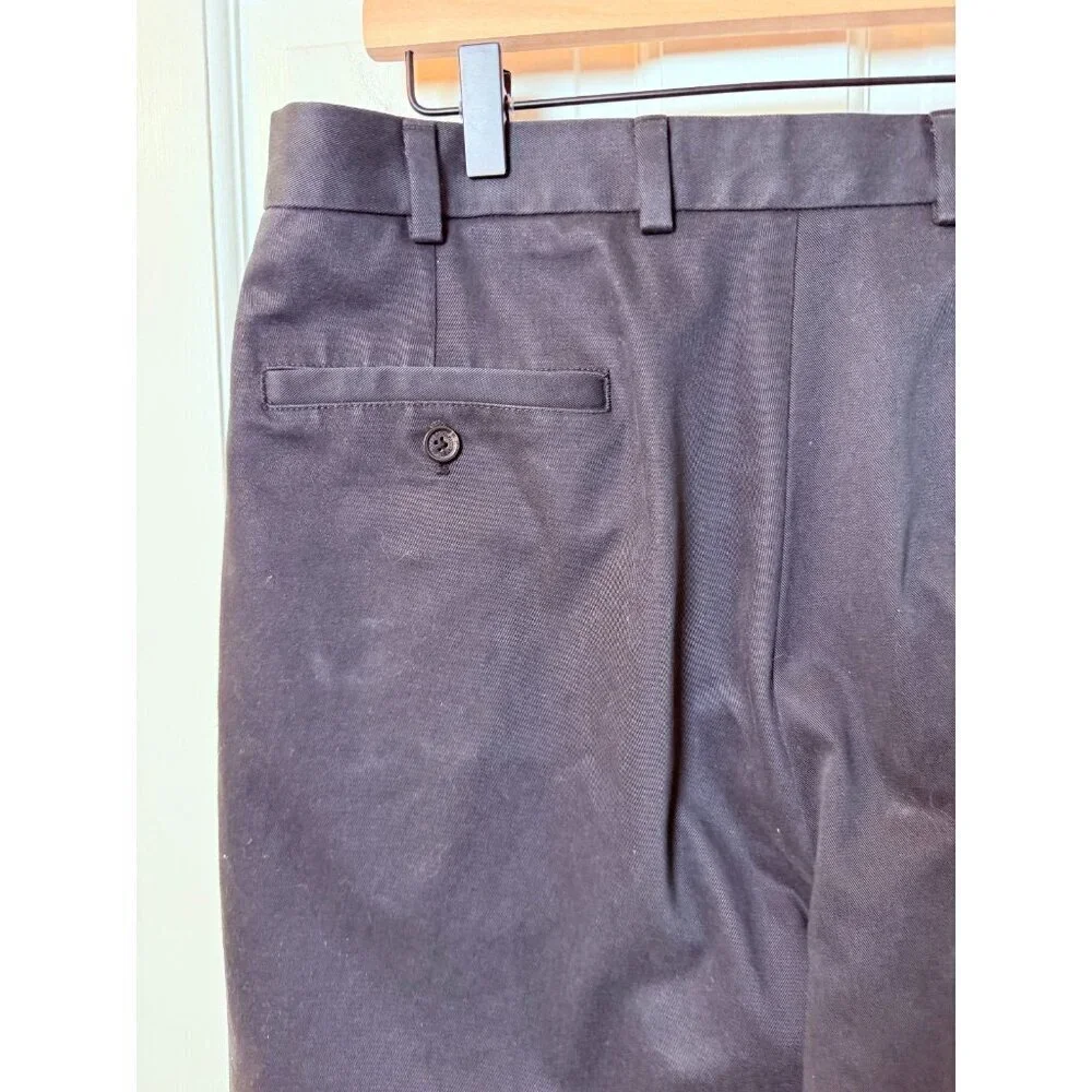 Brooks Brothers Pants Men's 37x30 True 37x29 Black Advantage Chino Clark Stretch